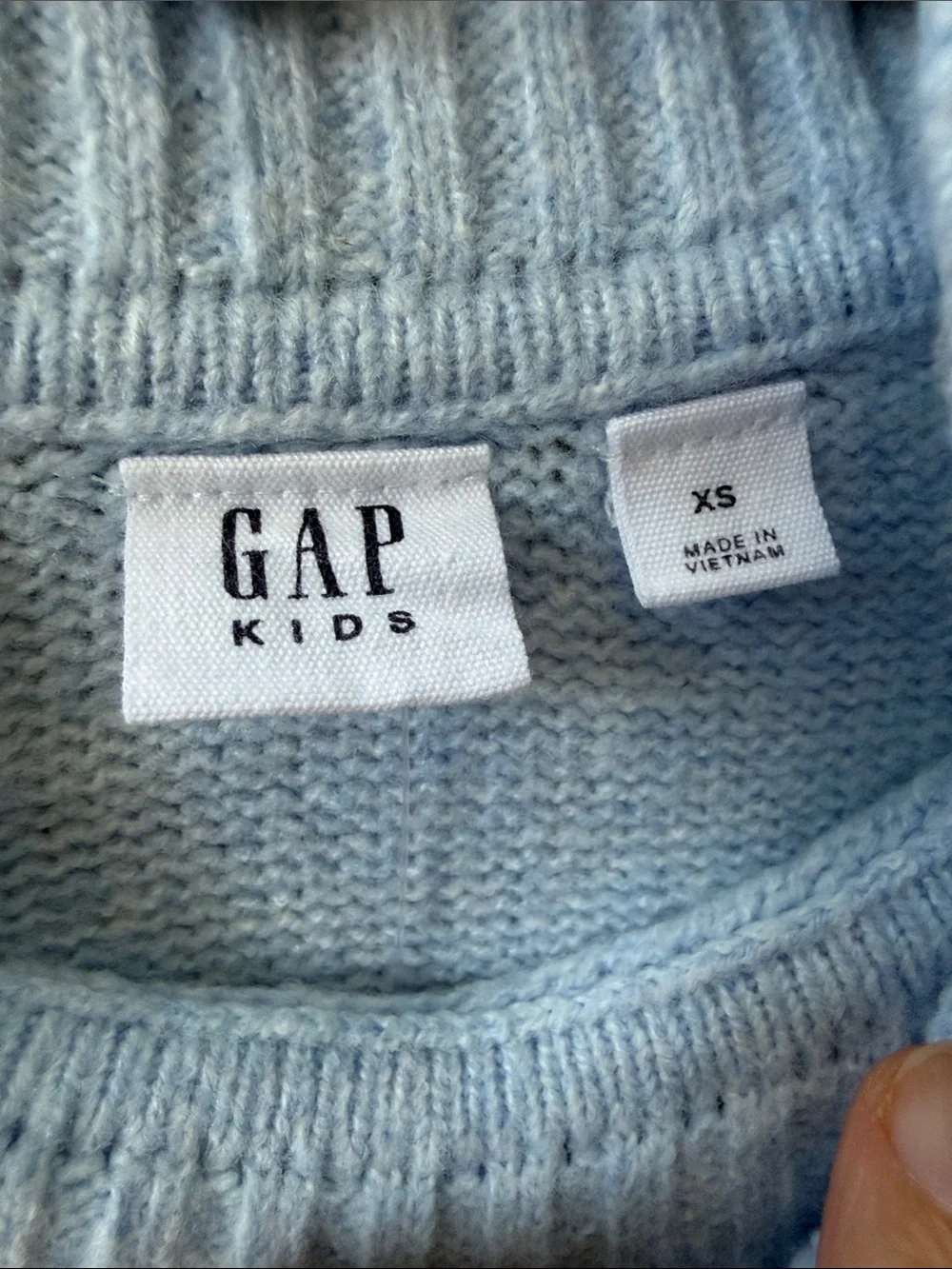 New GAP Blue Tone Colorblock Turtleneck Sweater Cotton Blend